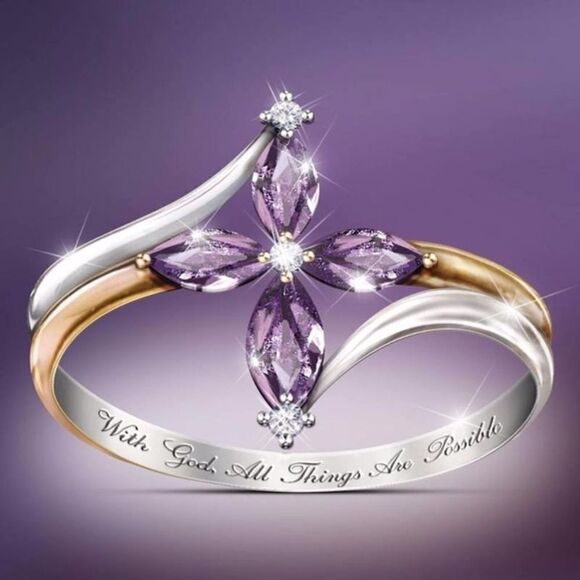 Faith Heart Jewelry - ✨Last in Stock ✨S925 With God All Things Are Possible" Silver Tone Ring✨